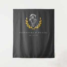 Tapeçaria de Fundo de Casamento Equestre Elegante