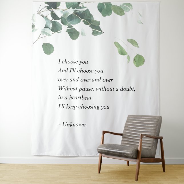 Tapeçaria de fundo de casamento eucalipto aquarela (In Situ)