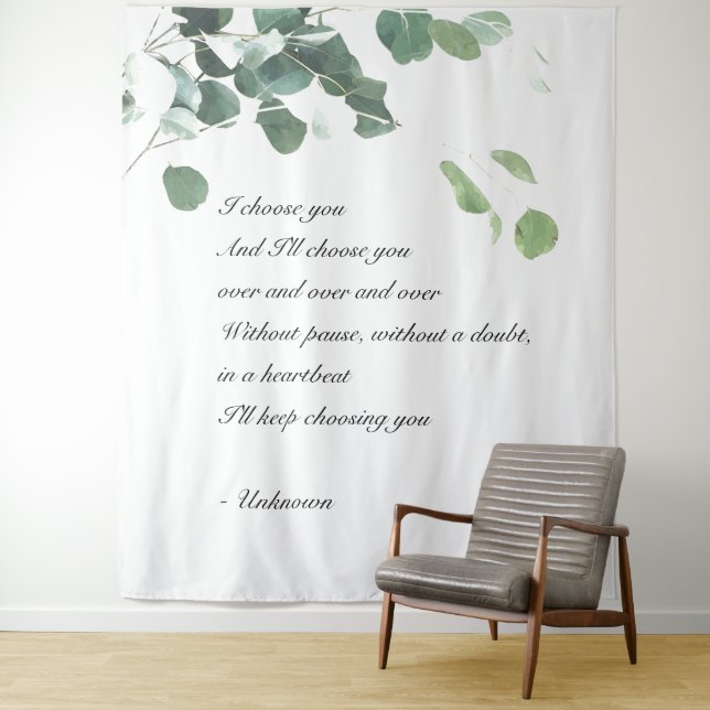 Tapeçaria de fundo de casamento eucalipto aquarela (In Situ)