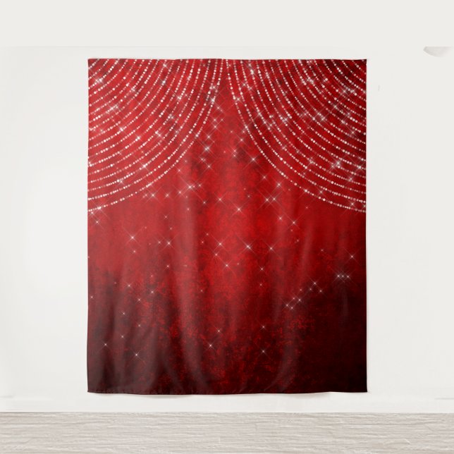 Tapeçaria de Fundo de Fotografia com Brilho Vermel (Frente)