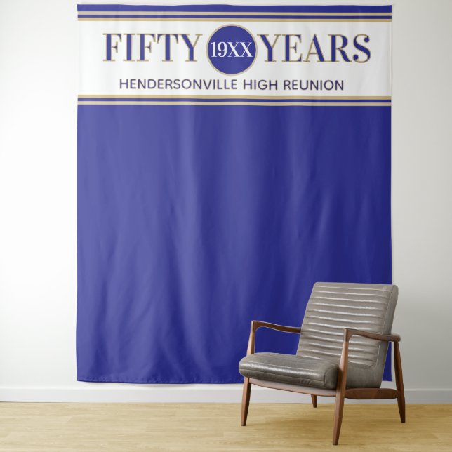 Tapeçaria de fundo para foto de reencontro de 50 a (In Situ)