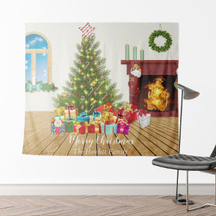 Tapeçaria de Fundo para Fotos de Natal Quarto Féri