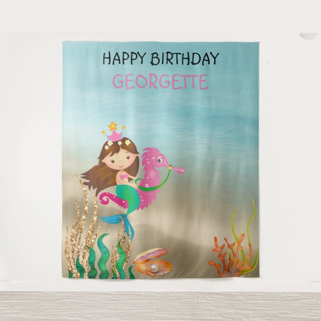 Tapeçaria de Fundo para Fotos de Sereia (Frente)