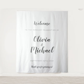 Tapeçaria de Fundo Personalizado de Boas-vindas de