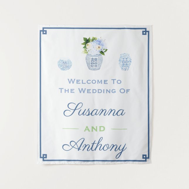 Tapeçaria de fundo virtual de boas-vindas para cas (Frente)