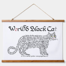 Tapeçaria de Gato Preto Palavra Mundial