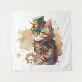 Tapeçaria de Gato Steampunk