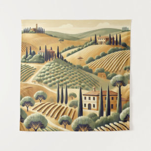 Tapeçaria de Impressão de Parede da Paisagem Tusca