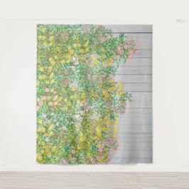 Tapeçaria de jasmim amarela e rosa