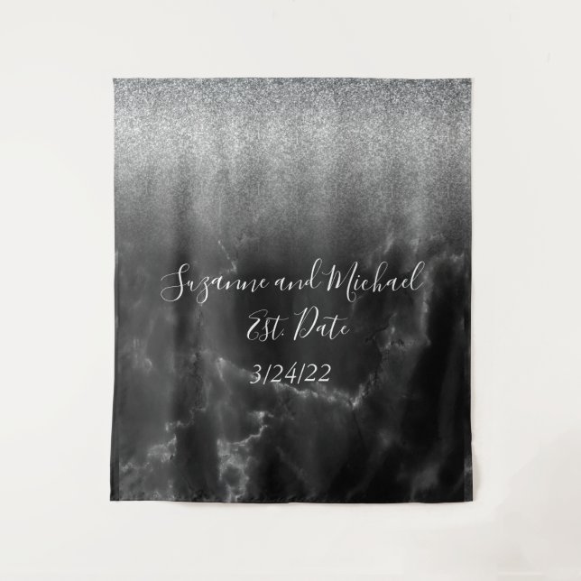 Tapeçaria de Mármore Preto Elegante (Frente)