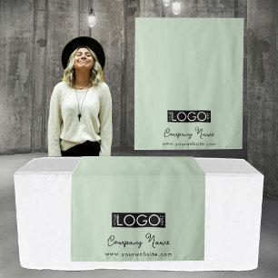 Tapeçaria de mesa com logotipo de negócios verdes