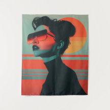 Tapeçaria de Mulher Moderna e Tendência Pôr do Sol