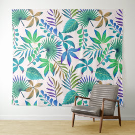 Tapeçaria de padrão de folhas tropicais