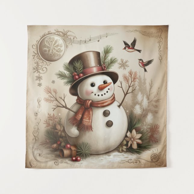 Tapeçaria de Papai Noel Vintage (Frente)