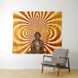 Tapeçaria de Parede Buda Meditando Espiritual