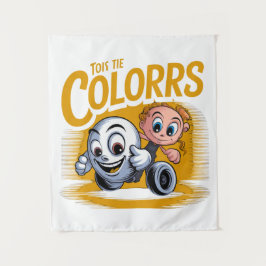 Tapeçaria de Parede Cartoon Arte Pop Vibrante