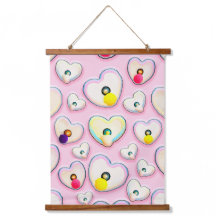 Tapeçaria de Parede com Coração Pastel Adorável co