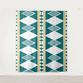 Tapeçaria de Parede Neo-Deco Diamond Grid Teal