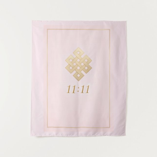 Tapeçaria de Parede Rosa Nó Eterno 11:11 (Frente)