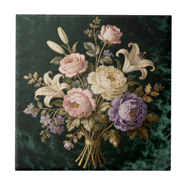 Tapeçaria de Rosas Buquê Estilo Antigo (Frente)