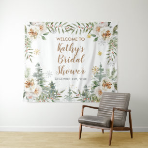 Tapeçaria de Sinal de Chuvada de Bebê Floral Branc