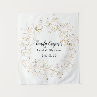 Tapeçaria de tecido para banner de chá de noiva