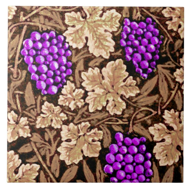 Tapeçaria de Uva William Morris, Marrom e Roxo (Frente)
