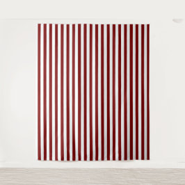 Tapeçaria Decorativa com Listras Brancas e Vermelh