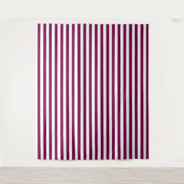 Tapeçaria Decorativa Listrada de Branco e Vinho
