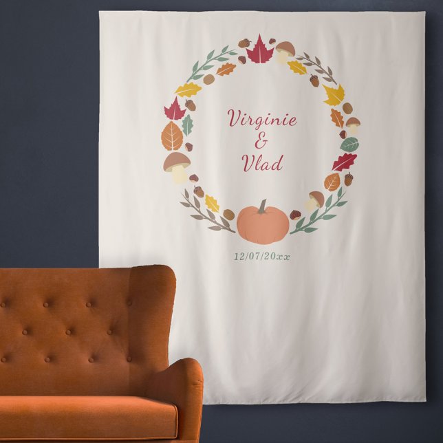 Tapeçaria do casamento outono e plano de fundo da  (Fall Wedding Tapestry & Photo Booth Backdrop)