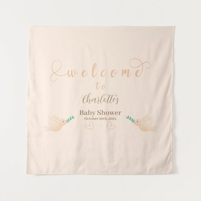 Tapeçaria do Chá de fraldas da doca-branca (Frente)