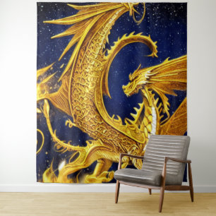 Tapeçaria do Dragão Dourado Celestial