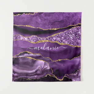 Tapeçaria do Nome Personalizado da Glitter Dourada