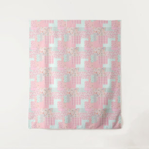 Tapeçaria Estética Floral Rosa Decoração de Pare