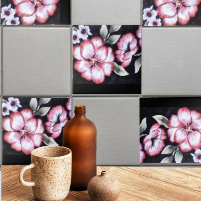 Tapeçaria Floral (Add a touch of the garden to your wall decor, with these May Bloom Ceramic Tiles!)