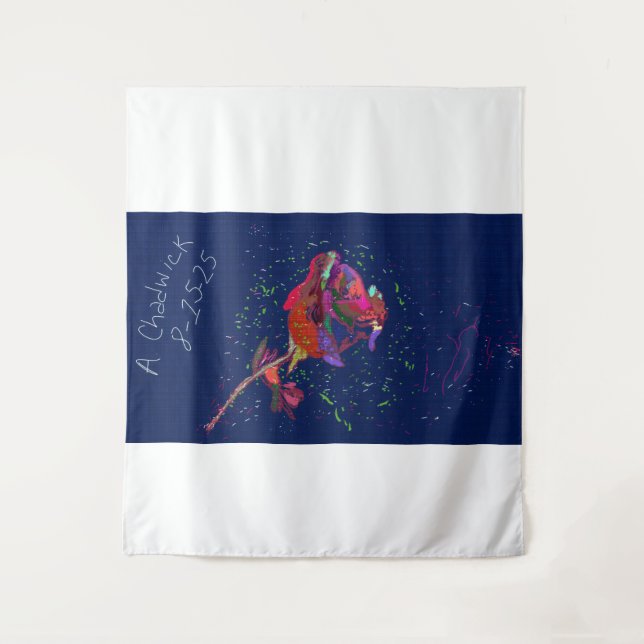 Tapeçaria Floral Colorida Vibrantemente (Frente)