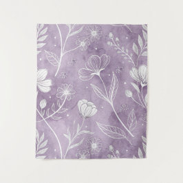 Tapeçaria Floral de Lavanda Suave na Parede – 127x