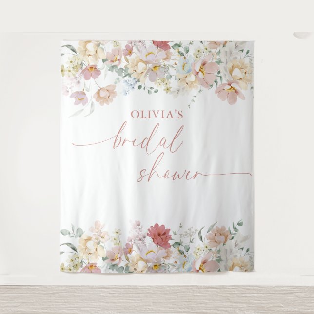 Tapeçaria FloralBackdrop Moderno do Chá de panela  (Frente)