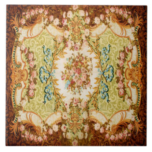 Tapeçaria francesa barroca vitoriana floral rosa