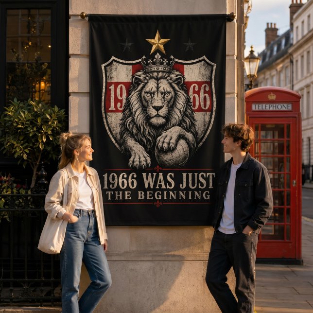 Tapeçaria Leão Futebol Inglaterra 1966 (Vintage England football tapestry for match day walls, fan rooms, and watch parties.)
