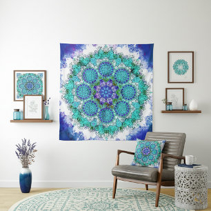 Tapeçaria mandala azul