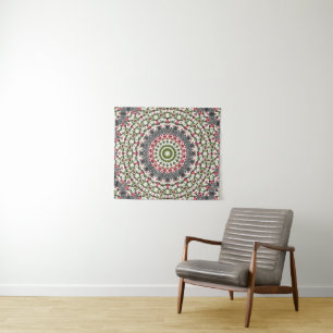 Tapeçaria Mandala padrão redondo kaleidoscope retr