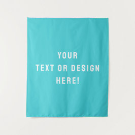 Tapeçaria Média Personalizada - Azul-Ciano e Perso