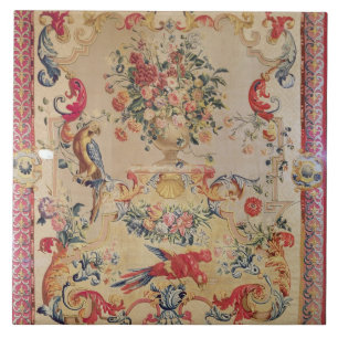 Tapeçaria no estilo Rococo adiantado com strapwor