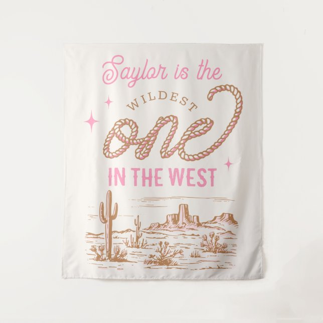 Tapeçaria o Primeiro Aniversário da Cowgirl (Frente)