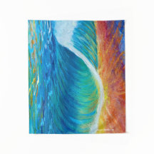 Tapeçaria Onda de Surf ao Pôr do Sol Médio (127 cm