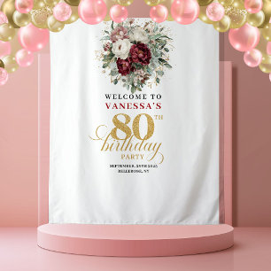 Tapeçaria Opulenta Floral Dourada de 80º Aniversár