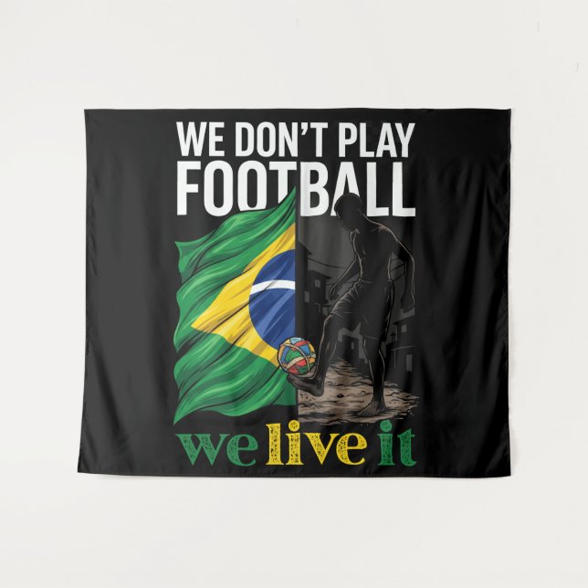 Tapeçaria para Fã de Futebol do Brasil - Faixa par (Frente (Horizontal))