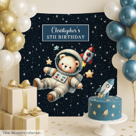 Tapeçaria Personalizada da Festa do Urso Espacial 