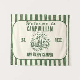 Tapeçaria Personalizada de Aniversário de Acampame